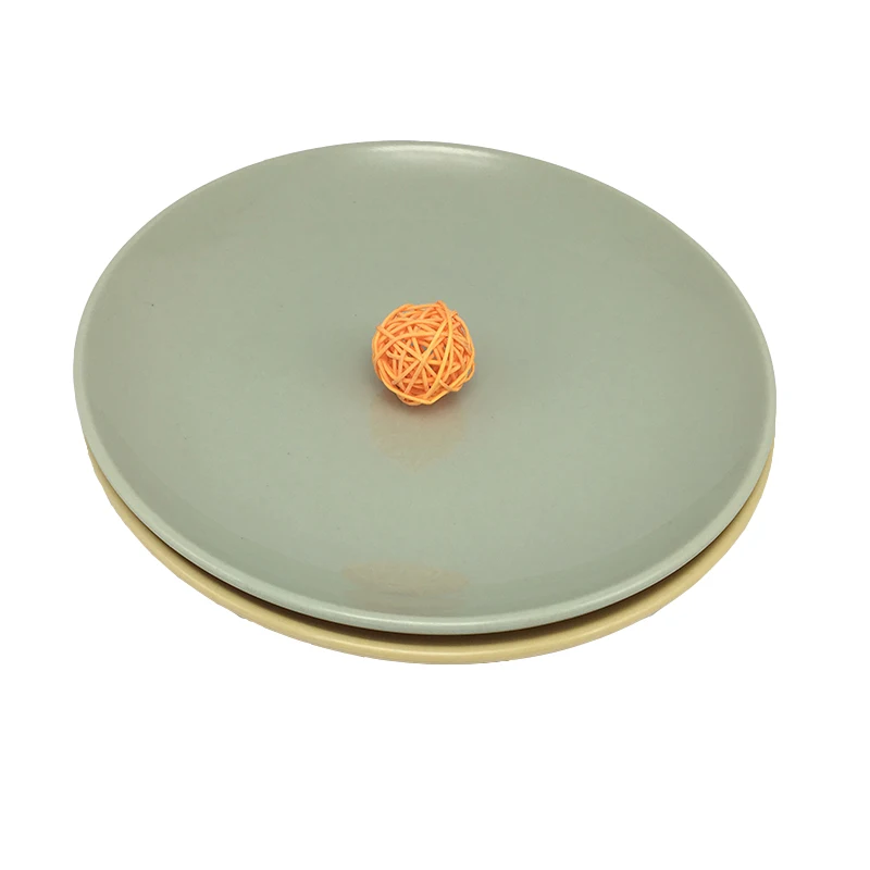 
Natural pure plant bamboo fiber PLA ecological kitchen dinner round plate dishes set 