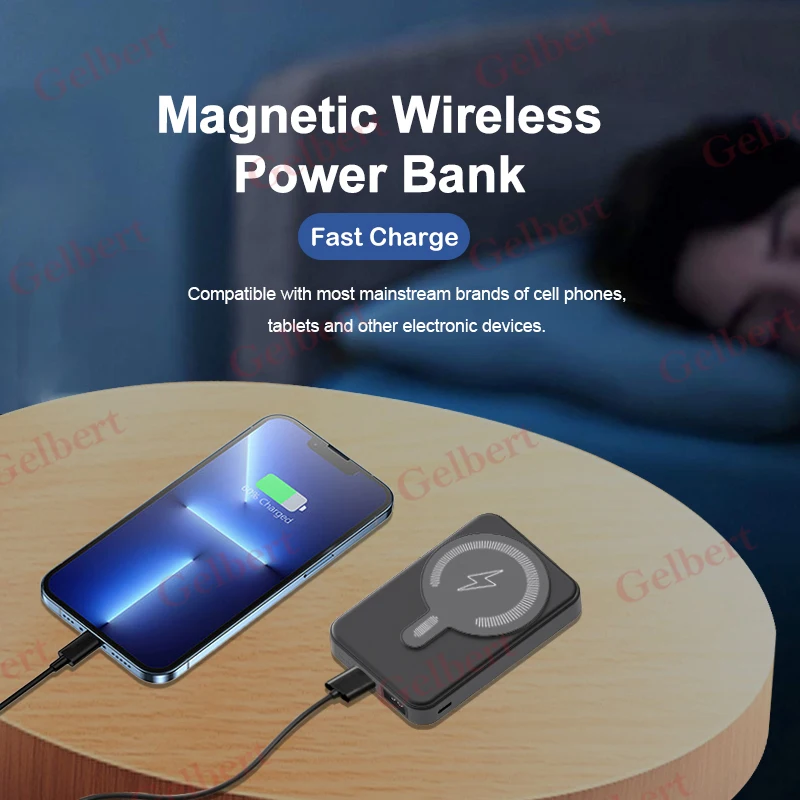 New Wireless Powerbank Fast Charging PD 20W Slim Power Bank Magnetic Portable Phone Battery Pack For iPhone 14 13 12 Laptop