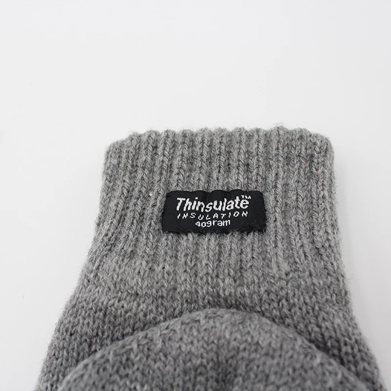 Thinsulate Lined Winter Shell Ragg Mittens Wool Yarn Half Finger Gloves With Pig Split Patch On The Palm Side Fleece Gloves