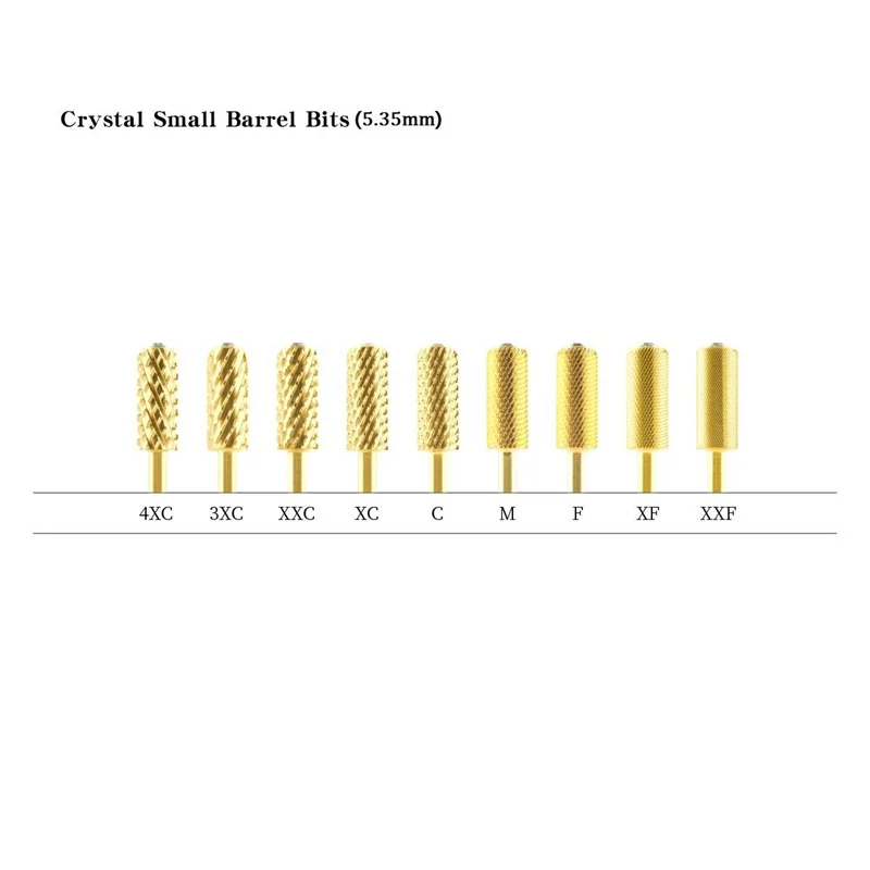 5.35mm crystal small barrel bit-diamond carbide nail drill bits high quality nail art accessories and tools