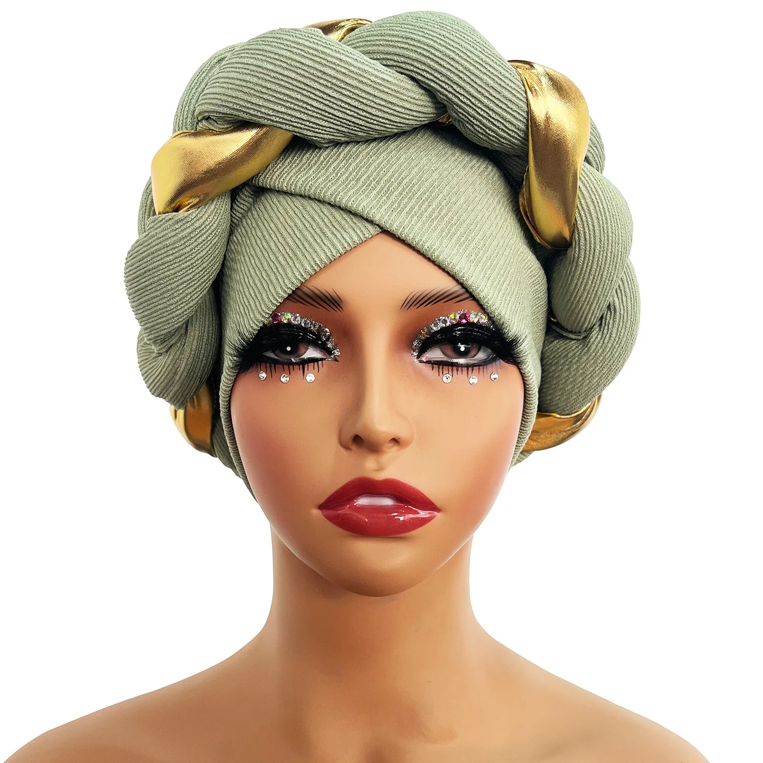 HZM-23431 Muslim Braids Bonnet Hat Women Female Head Scarf African Space Cotton Head Wraps Auto Gele Headtie Turban Caps