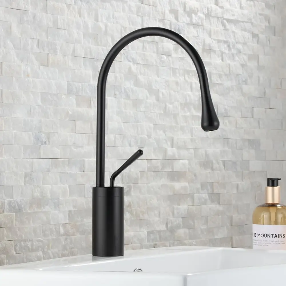 Beelee 2020 New Basin Faucet Matt Black Lavatory Bathroom Brass Water Tap