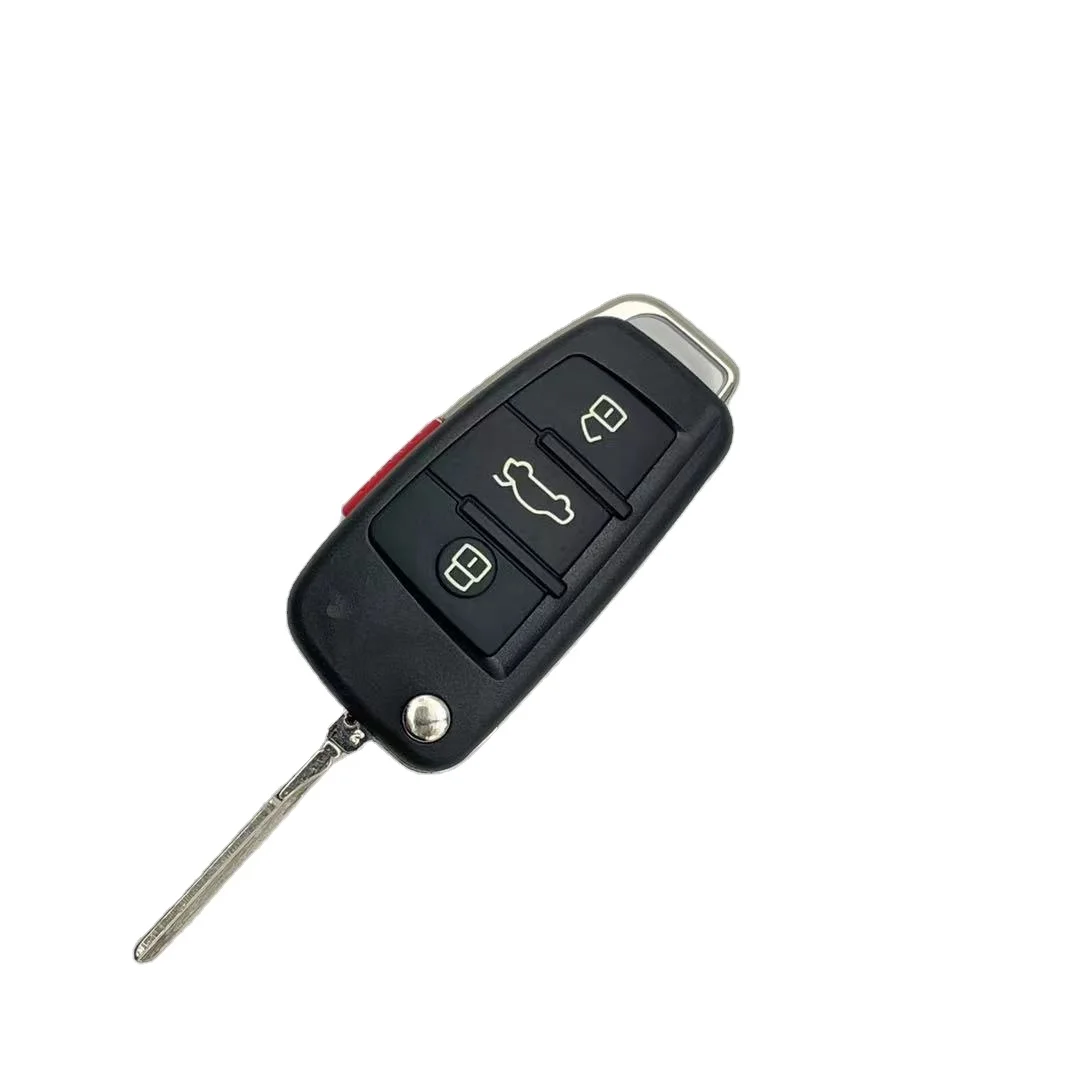 Auto Car automobile Vehicle Flip Flipping Key Blank Shell Case Remote Cover Housing with 3+1 Buttons Used For Audi