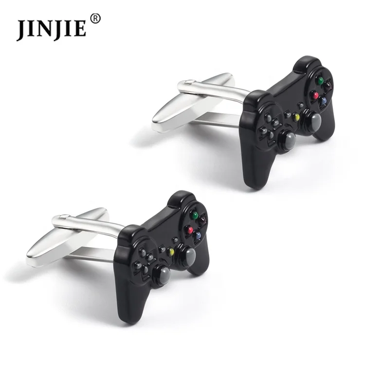 Funny design copper game cuff links black gamepad gift men cufflinks