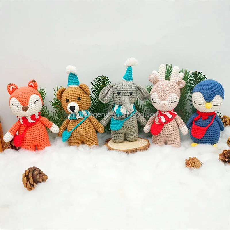 Crochet Plush animal Toy Unicorn Doll Kits Crochet Fox Cow Sheep Koala Deer Bear Doll Custom Stuffed Dolls Crochet Animals