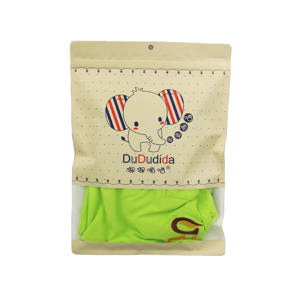 Eco friendly white kraft paper bag for kids clothes bags/bags for packaging clothes/baby clothes packaging bag