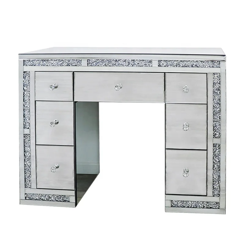 White Large Desktop Hollywood luxury Makeup Vanity Dressing Table with lighted mirror