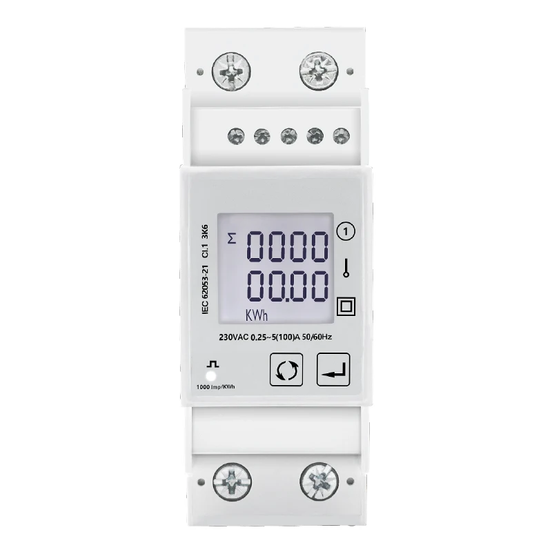 K W VA A V KWH 45-65Hz  Single-Phase One Pulse Output With RS485MODBUS Multifunction Energy Meter