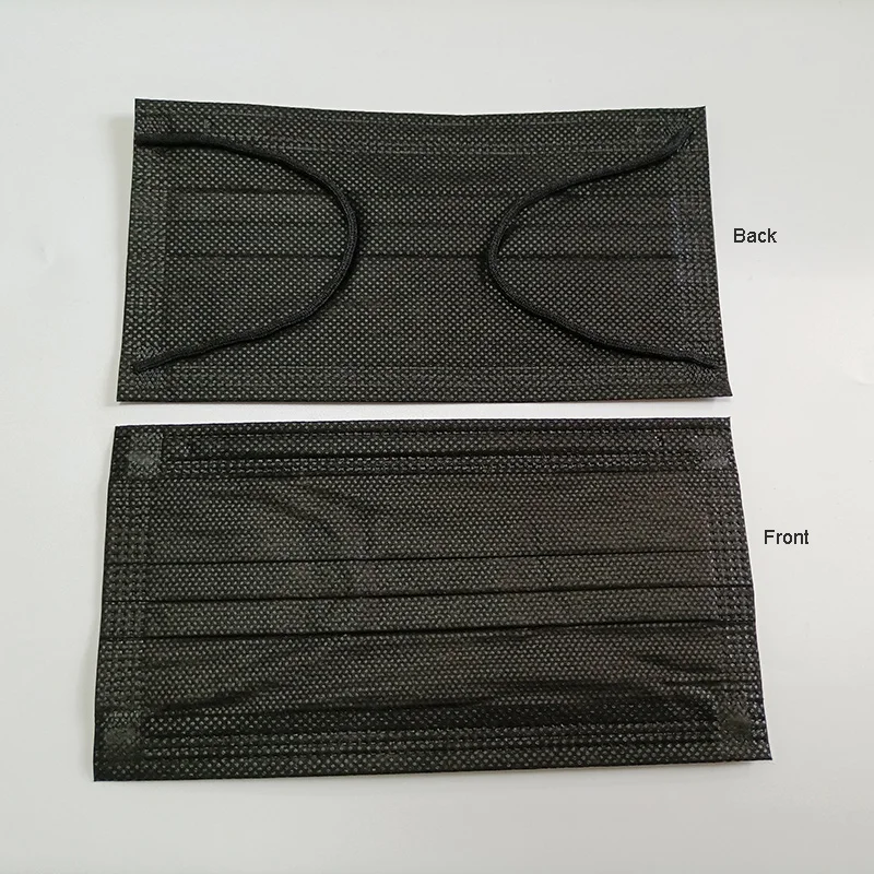 Maskss Face Black En14683 Typeiir Mask Mascarilla Desechable Negra 3Ply Facemask Disposable