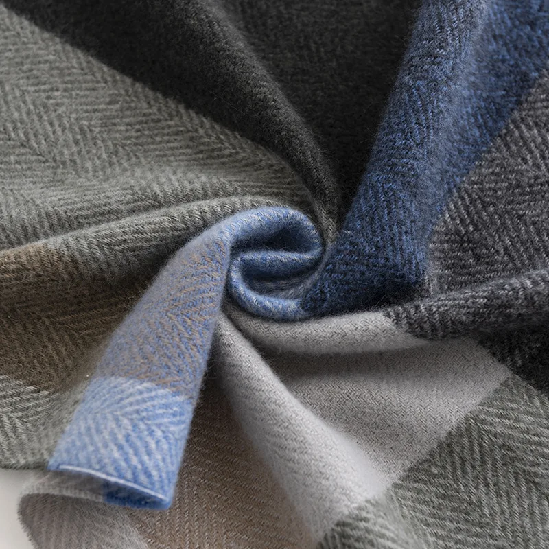 Classic brand soft luxury winter plaid imitate check cashmere women men scarf