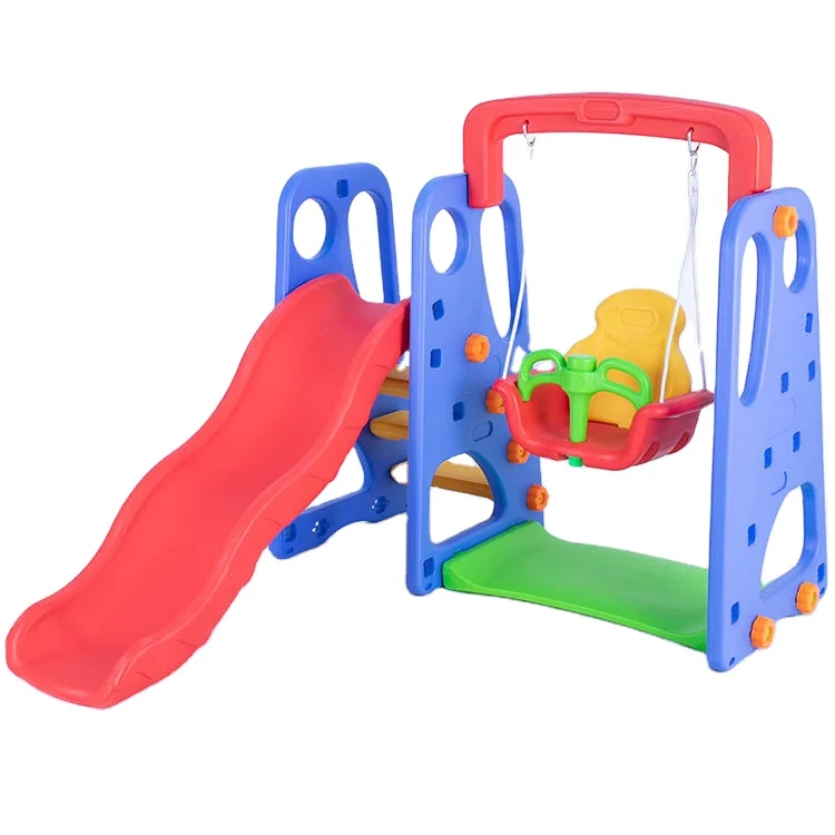 Wholesale Plastic Slide and Swing Playground Equipment Set Outdoor Indoor Playhouse Children Play