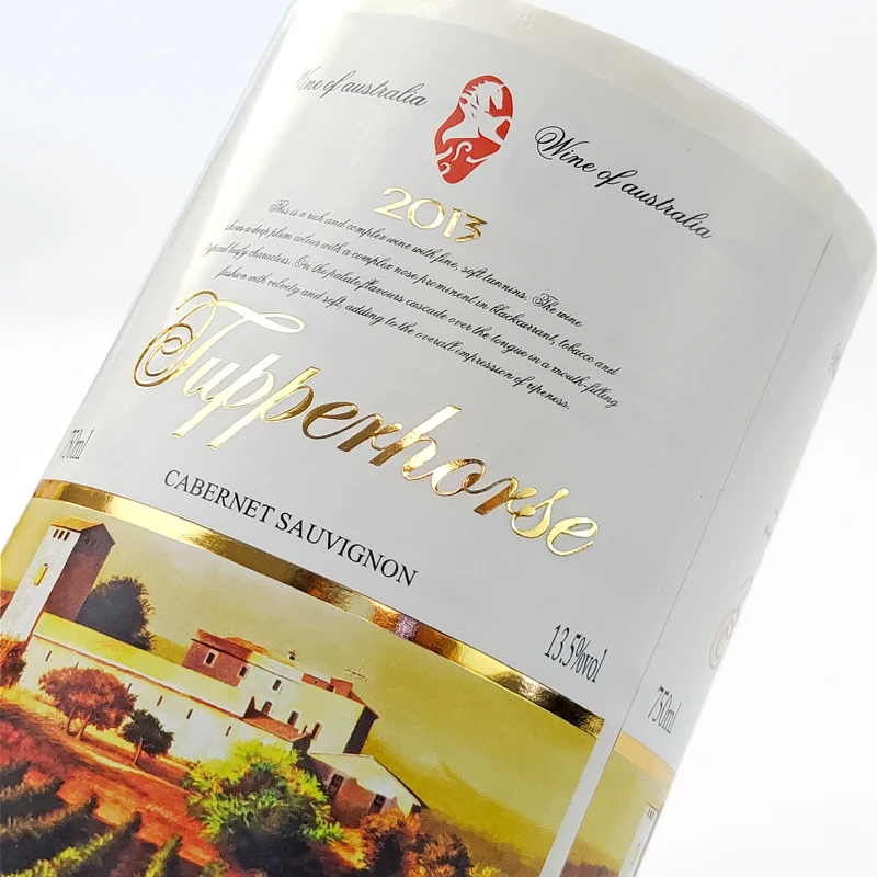 Glass Bottle Labels Logo 3D Embossed Laminated Roll Sticker Wine Luxury Gold Foil Printing Label Stickers
