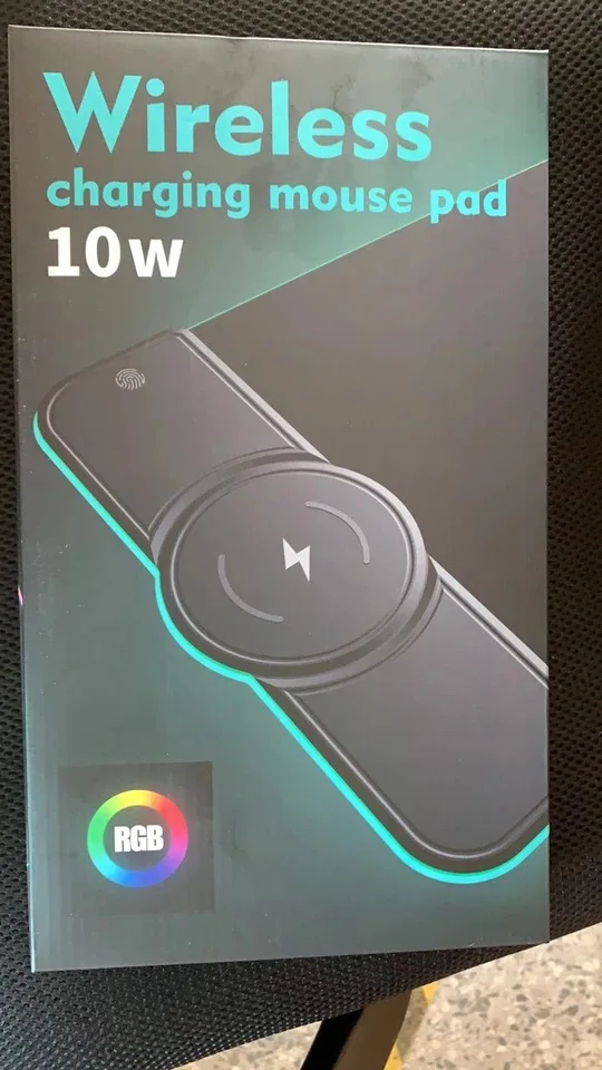  Большой разноцветный светодиодный RGB игровой коврик для мыши с беспроводным зарядным