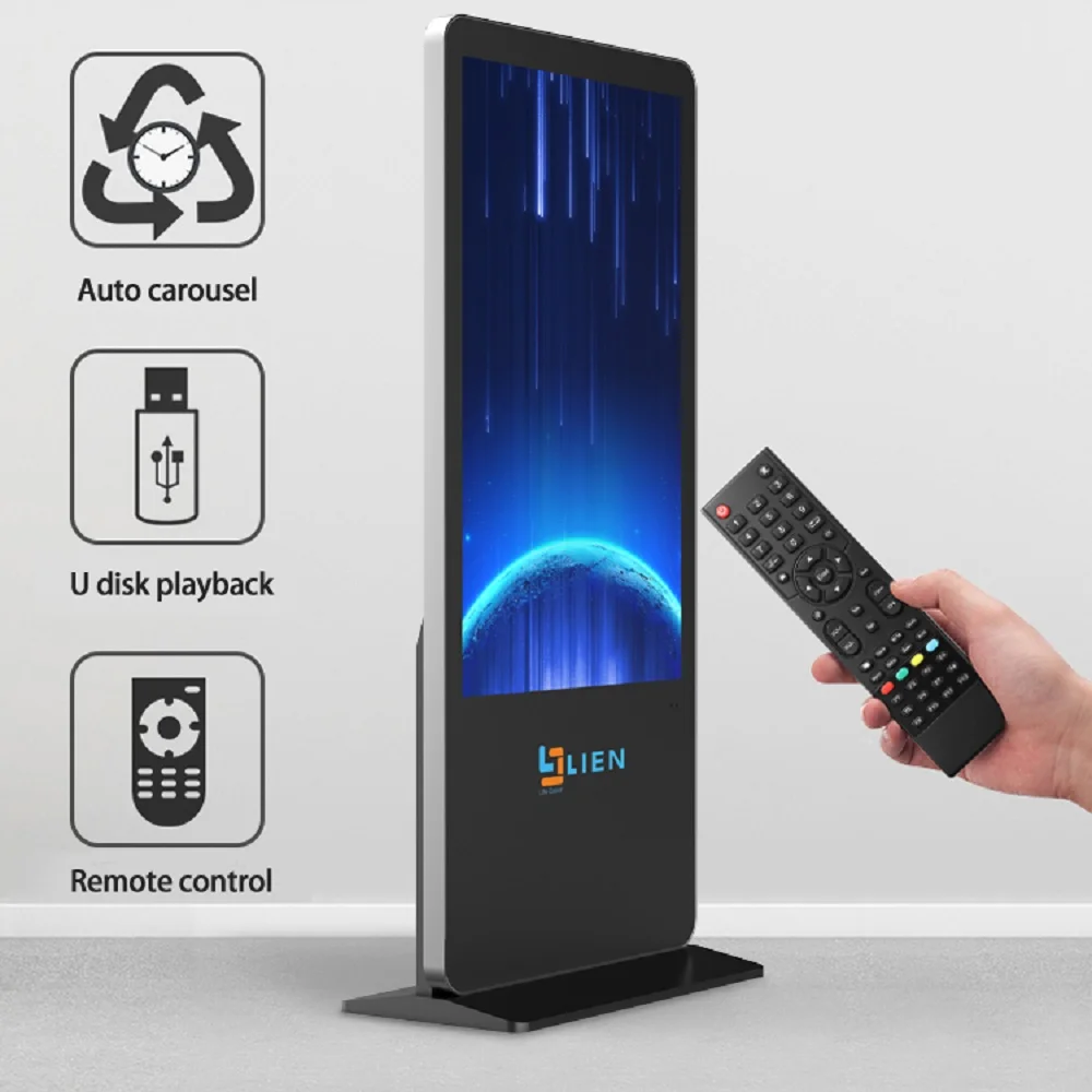 commercial supermarket store video playing audio sign board outdoor led monitor touch screen advertisement