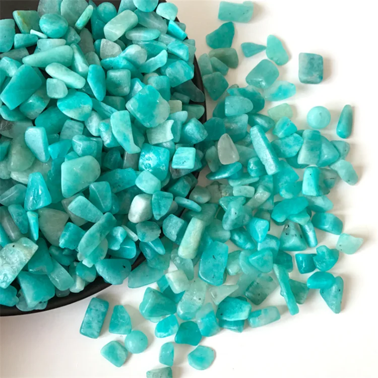 High Quality Polished Amazonite Tumbled Gravel Stones Home Decoration Customized Logo Love Gemstone Feng Shui Blue Love Lights