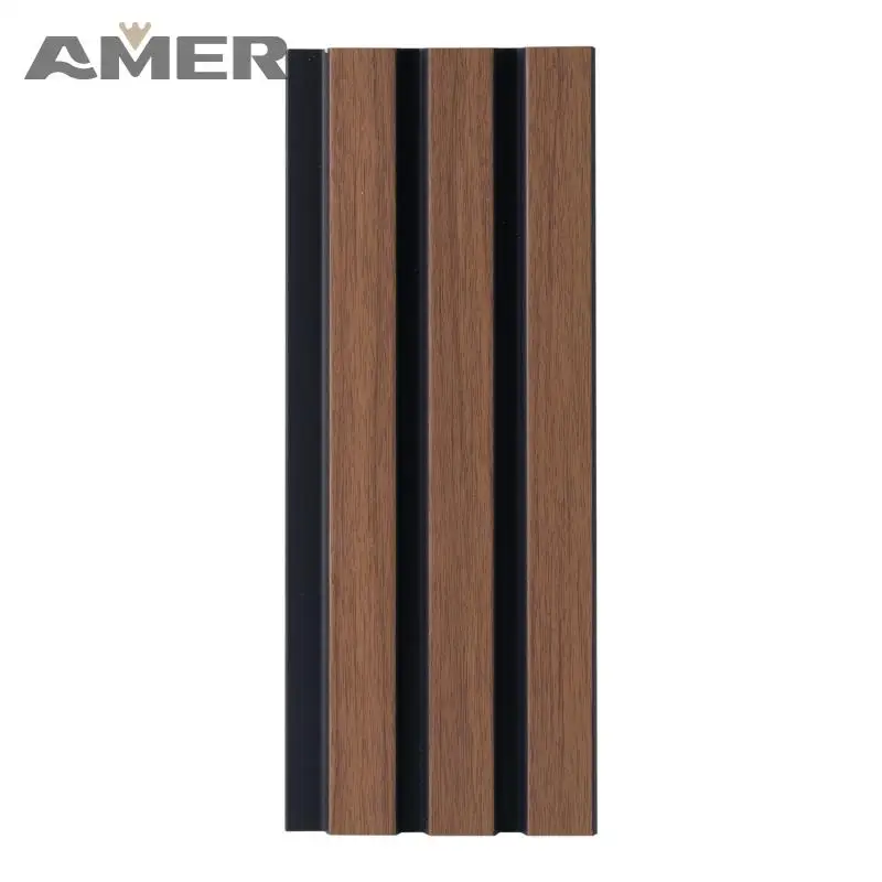 AMER Korean Wood Color PS Wall Panel Polystyrene Grille Wall Panel Sample PS Wall Panel