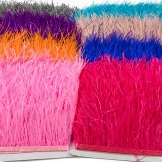 13-15cm Ready To Ship Buy Ostrich Feather Fabric Lace Fringe For Clothing Accessories