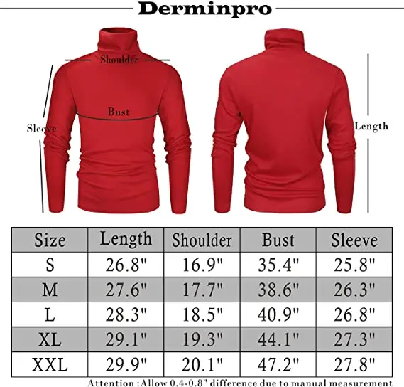 New arrival custom design pullover stretchy high turtle neck long sleeve men turtleneck shirt
