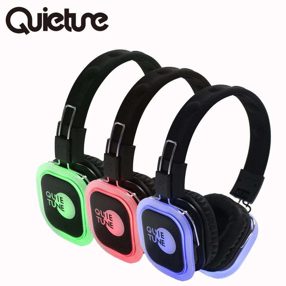 F39 silent disco headphones and transmitter LED noise cancel outdoor party fitness head set hush concert stereo DJ earphone