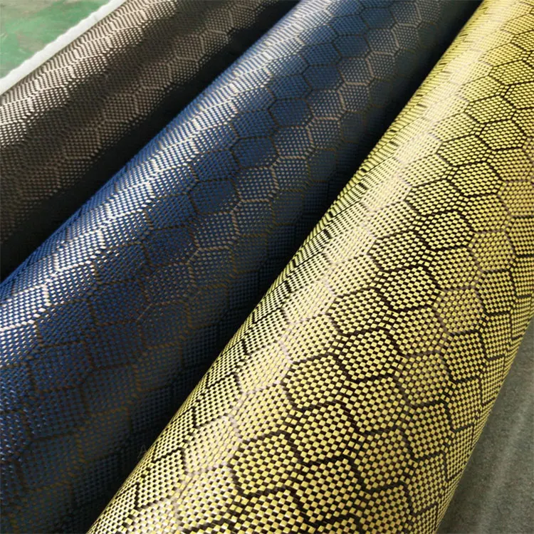 Custom Aramid and Carbon Mixed Fiber Fabric Cloth Hexagon Twill Plain Weave