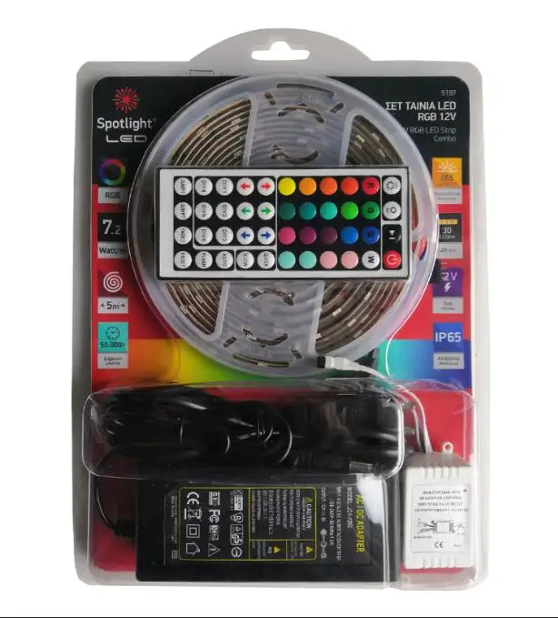 IP65 5 м 5050 rgb комплект 30 led/M IR 44 /24 клавиши пульт дистанционного управления DC 12 В рождественские светодиодные полосы освещение