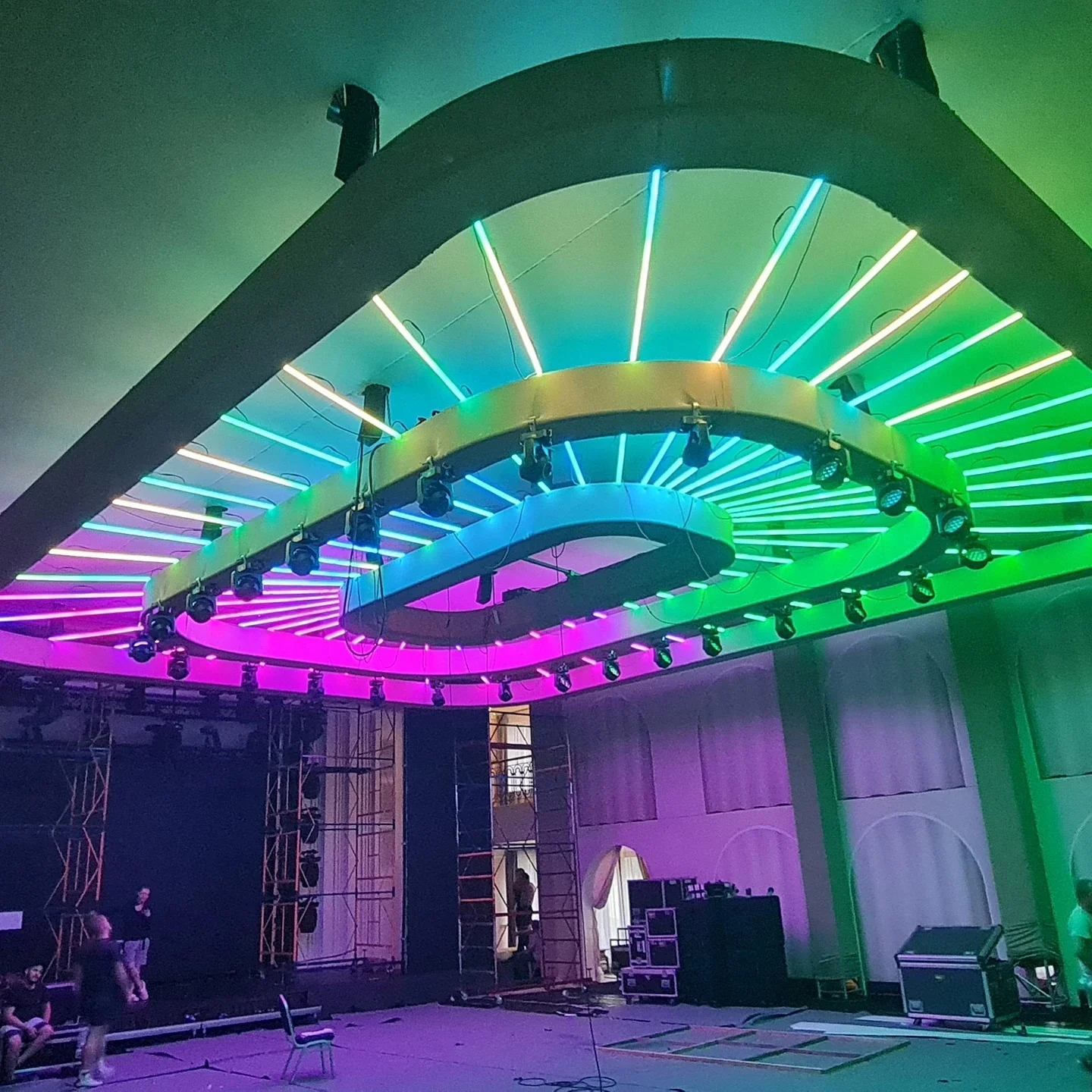 led stage lights 5050RGB 64 pixel waterproof 24v 1m SK6812 led pixel bar with PC cover for night club