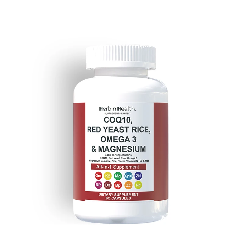 Best Quality OEM Red Yeast Rice & Coenzyme Q10 Capsules Extract Capsules Female Supplements
