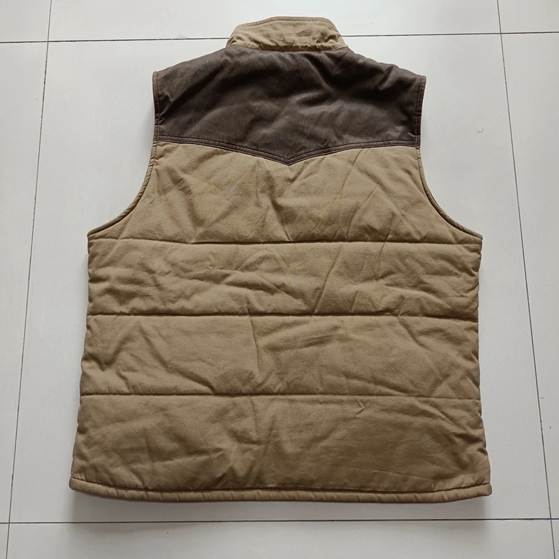 OEM Heavy Duty Cotton Canvas Men Flannel Lined Outdoor Winter Workwear Light Canvas Work Vest