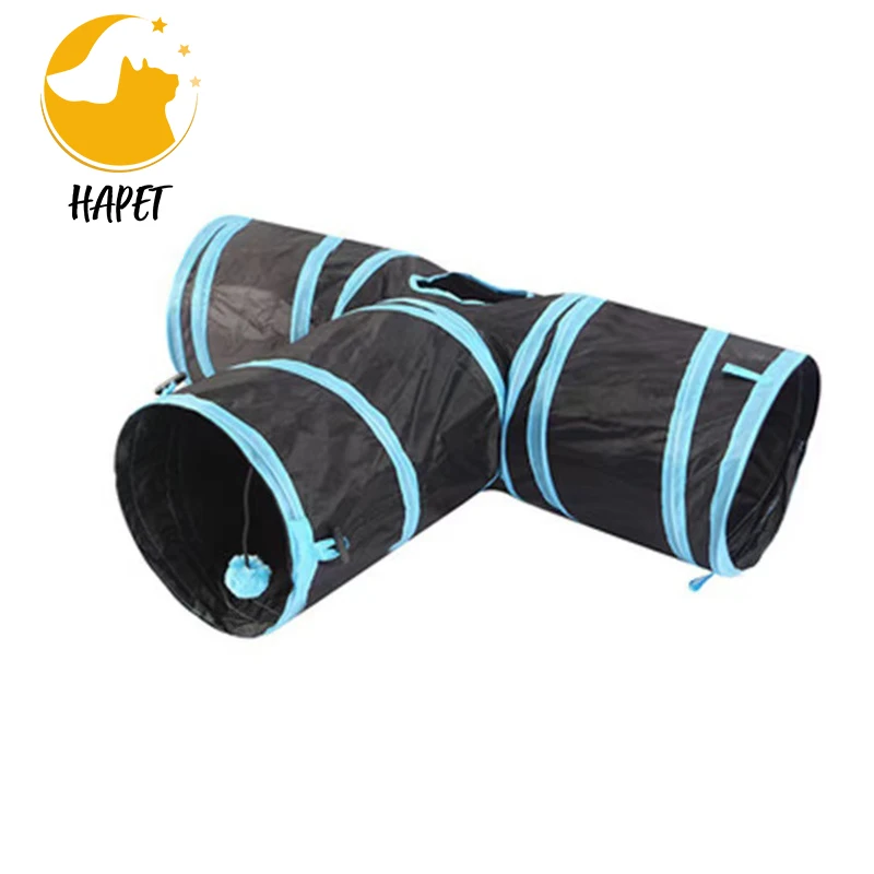 Collapsible Cat Kitten Tunnel Toys 3 Holes cat tunnel outdoor Playing