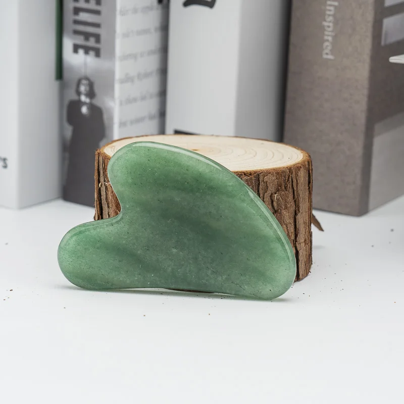 BZ JADE TIFA Custom Green Jade Stone Face Massager Masajeador Rodillo Gua Sha Set Premium Jade Roller for Facial Massage