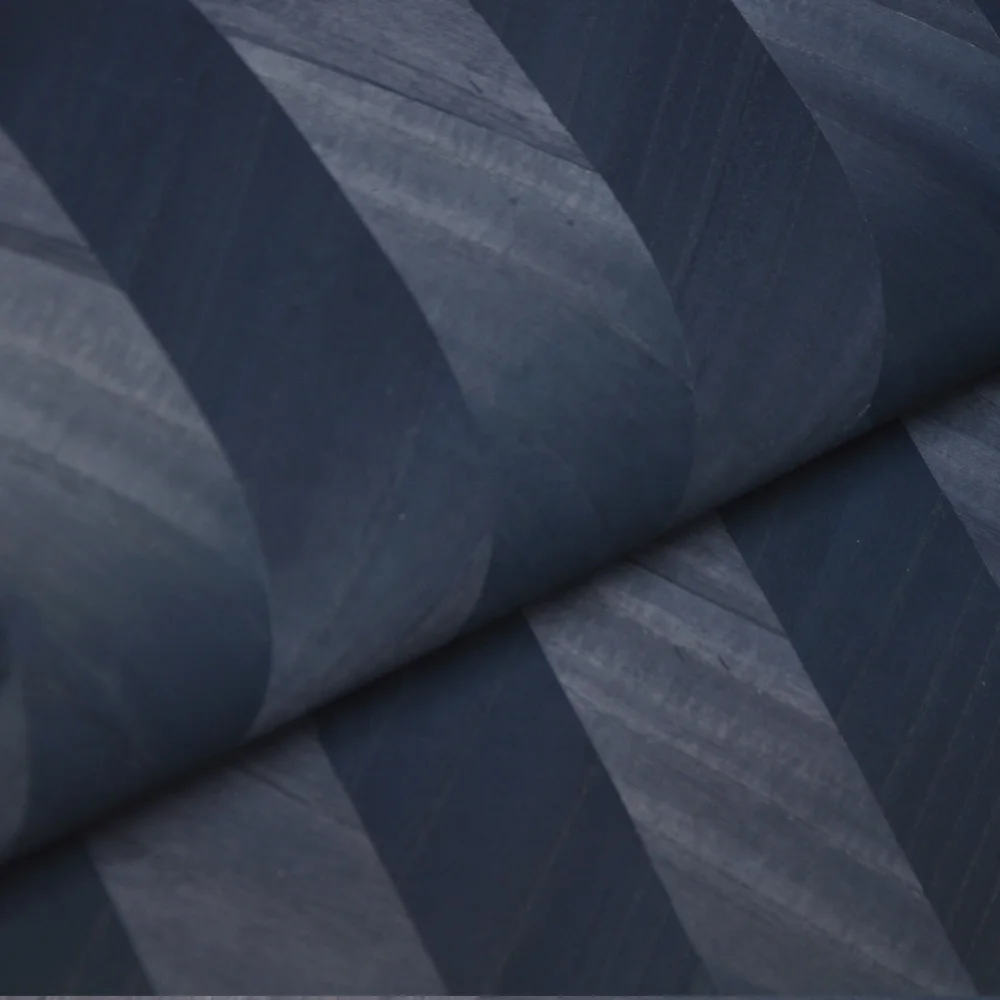 Navy Blue Color Wood Veneer Wallpaper Natural Veneer Wallcovering