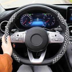 High Quality Super Thin Luxury Anti Slip Soft Breathable Flax Car SUV Steering Wheel Decoration Protective Cover