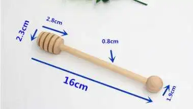 Customized LOGO Mini Wooden Honey Stick Honey Spoon / Dipper
