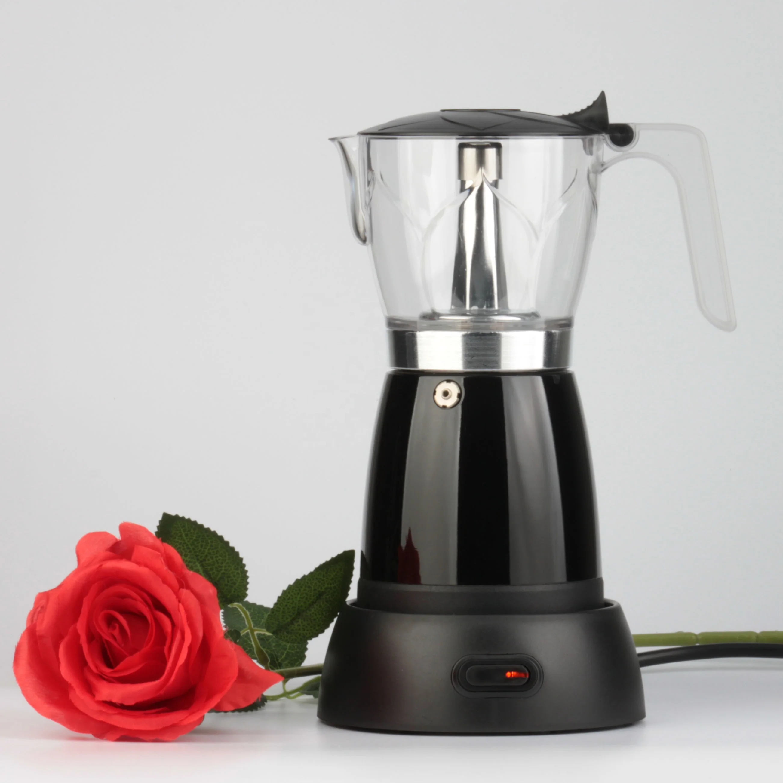 Hot sales 3-6 cup electric aluminum mocha Good Quality Portable Electric Moka Coffee Authentic Italian
