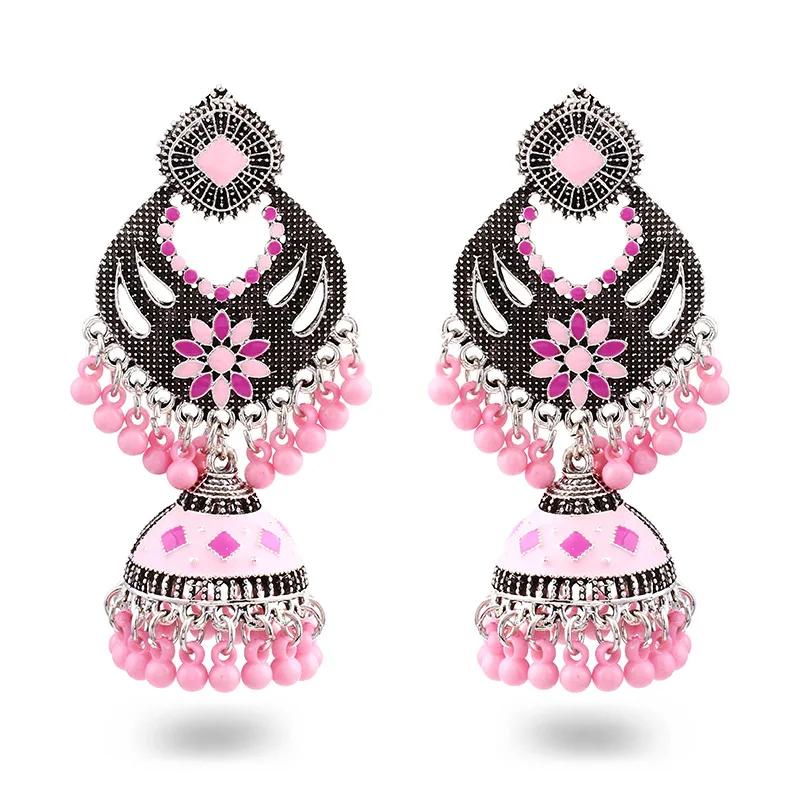 Thailand india retro earrings fashion minority style silver elephant tassel earrings wholesale palace jewelry elegant