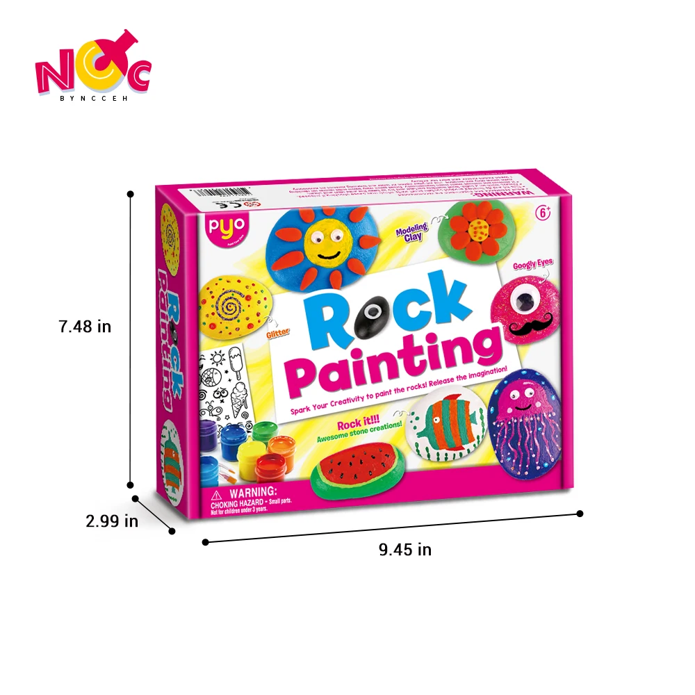 Stone Rock Colour Painting Arts and Craft Kit Children Toys Boys Activity Kit Outdoor Education Game Kid 2021