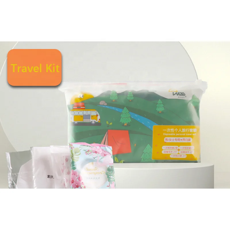 10 in 1 Travel Kit Compressed Bath Towel Facial Tablet disposable Underwear One-off Pillowcase, Compressed Towel set for Travel