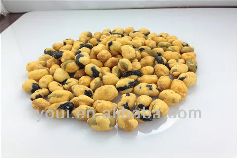 Delicious Japanese Spicy BBQ Flavored Coated Edamame Salted and Wasabi Tasted Soybean Snacks Baked and Packaged in Bulk