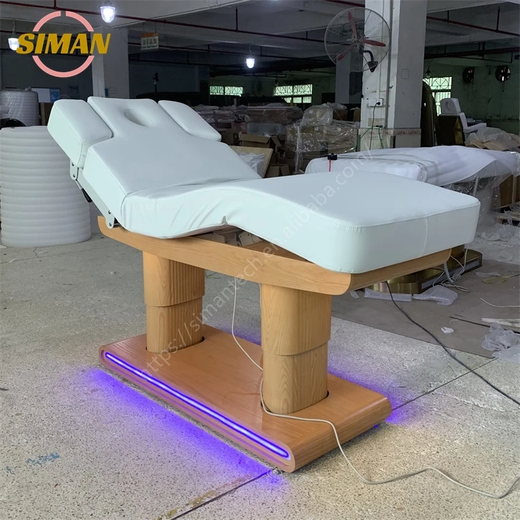 Siman modern luxury electric cosmetic bed 4 motors beauty spa eyelash bed facial massage table lash bed