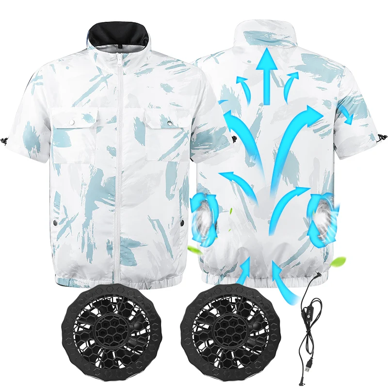 Summer Anti-heat stroke outdoor fishing construction cooling vest fan cooling jacket jacket cooling vest clothing with fan