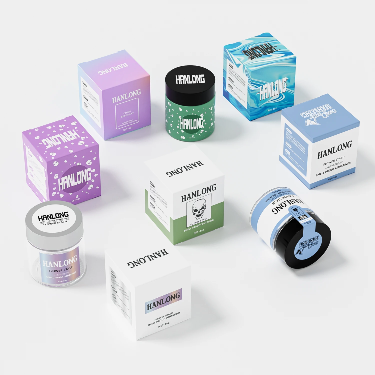 cheap 1 oz 2 oz 3 oz 4 oz Clear Child Proof Resistant Glass Jars with Lids