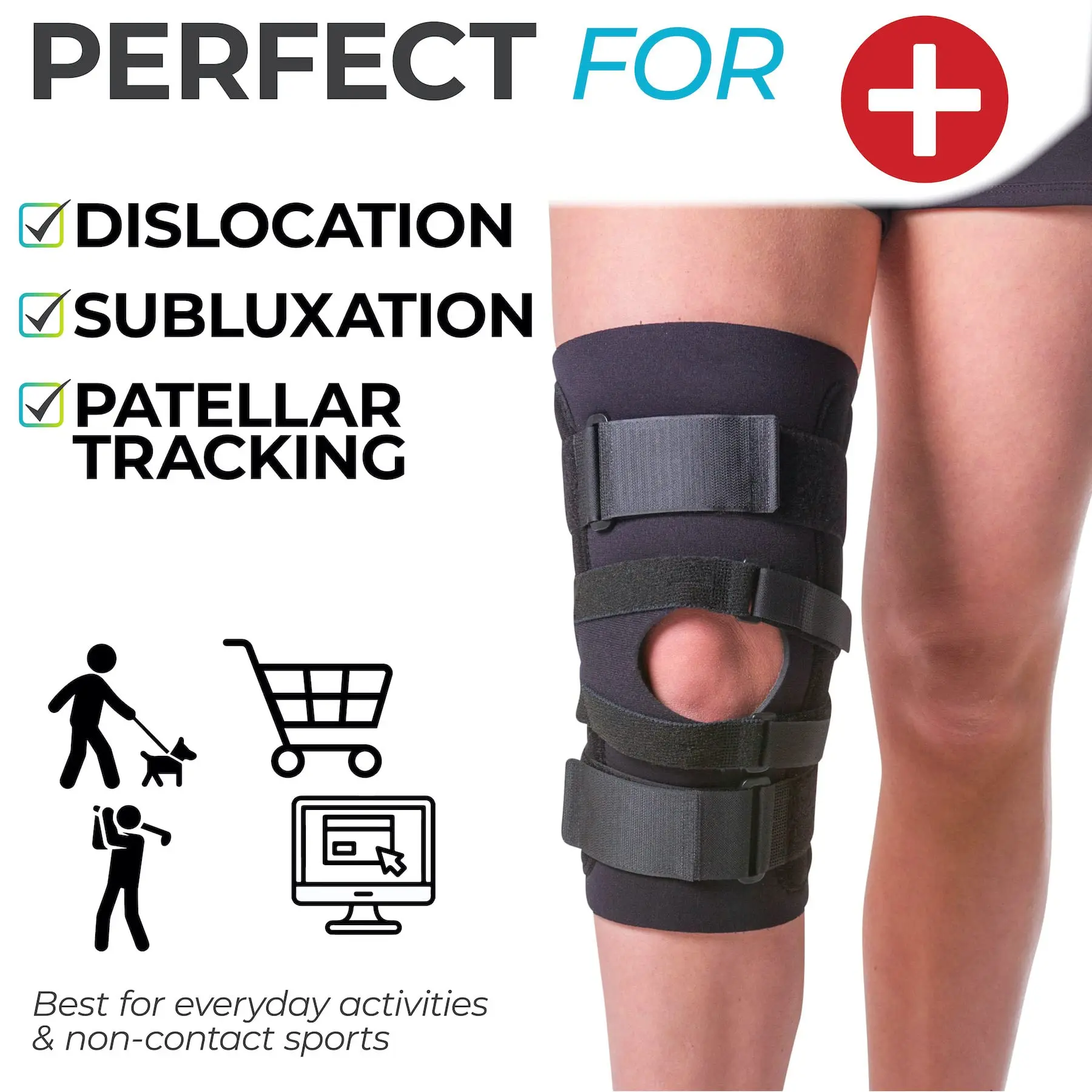 Open Patella Knee Brace support  Lateral Patellar Stabilizer with Medial and JLat Support Straps for Dislocation