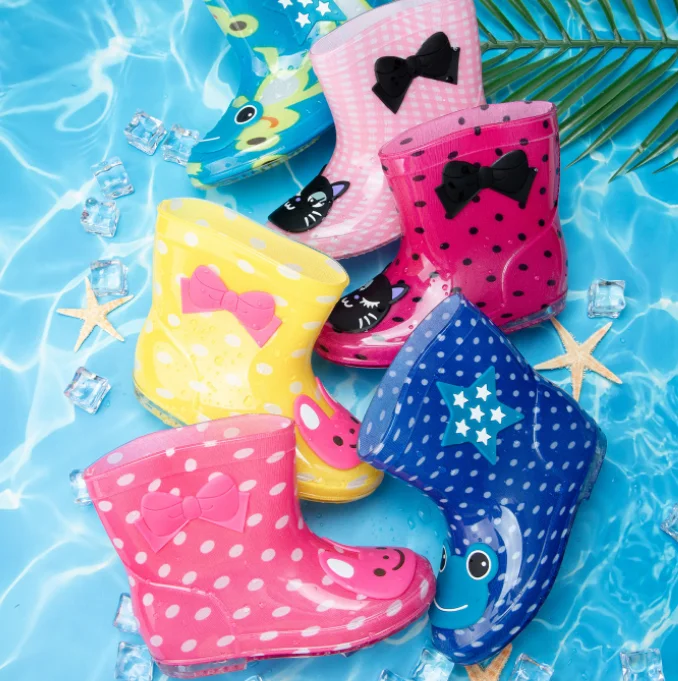 Wholesale Rubber Rainboots Unisex Children PVC Rain Shoes Cartoon Rain Boots For Kids