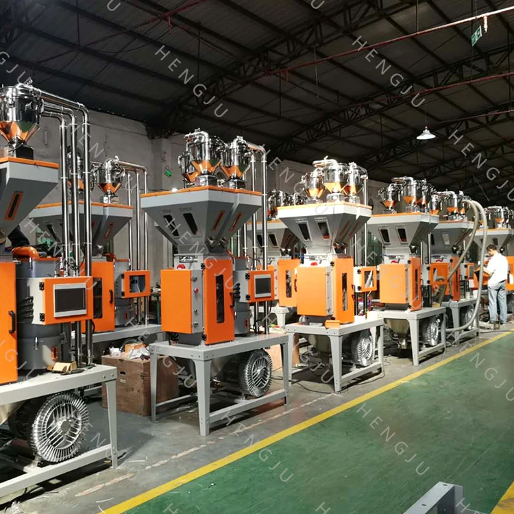 cast stretch film gravimetric blender and loader unit industrial plastic pellets mixer machine