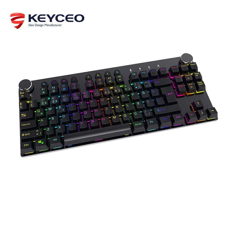 Новый дизайн 87 клавиш мульти-сопряжение BT alluminated Механическая Беспроводная игровая tkl механическая клавиатура с переключателем