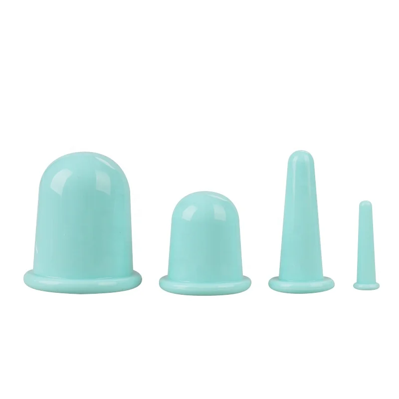 4 pieces Eye Face Vacuum Massage cupping cup Kit small therapy silicone facial cupping set