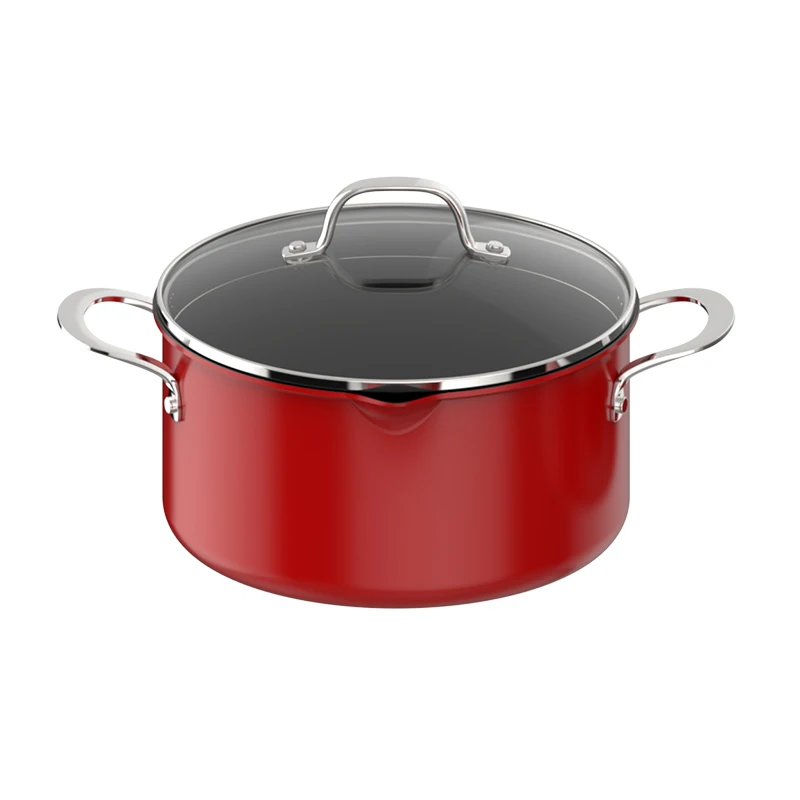 Aluminum Cookware Set 7 Piece Pan And Pot Set Cookware Set Cooking Red Point Patterns Change With Temperature