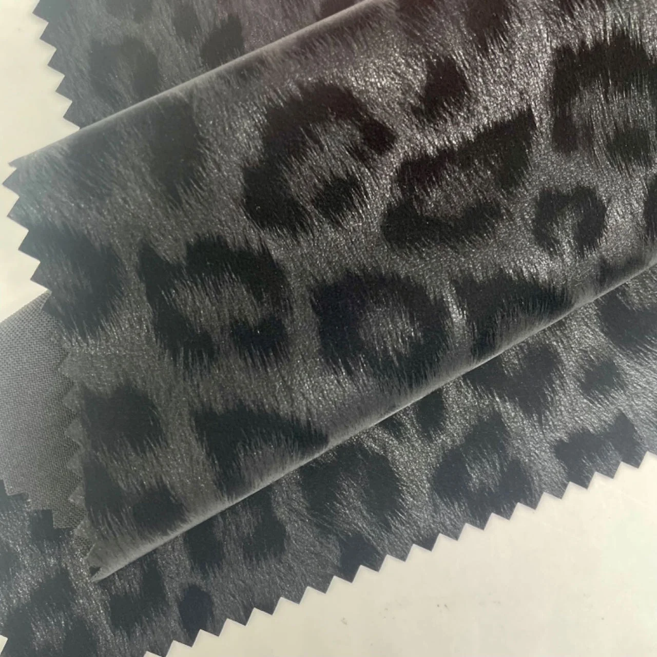 Leopard print Knitted fabric 4 stretch clothing pu polyester spandex leather fancy artificial Pu synthetic leather