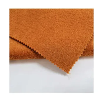 Высококачественная шерстяная ткань Альпака с двойным лицом, чистый оранжевый цвет для одежды
