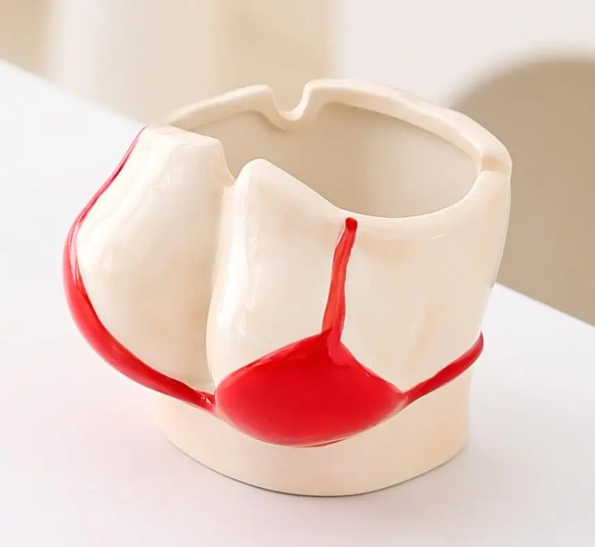 Fashionable Creative Ashtray Sexy trendy art ornament home office tea table ashtray Ceramic Ashtray